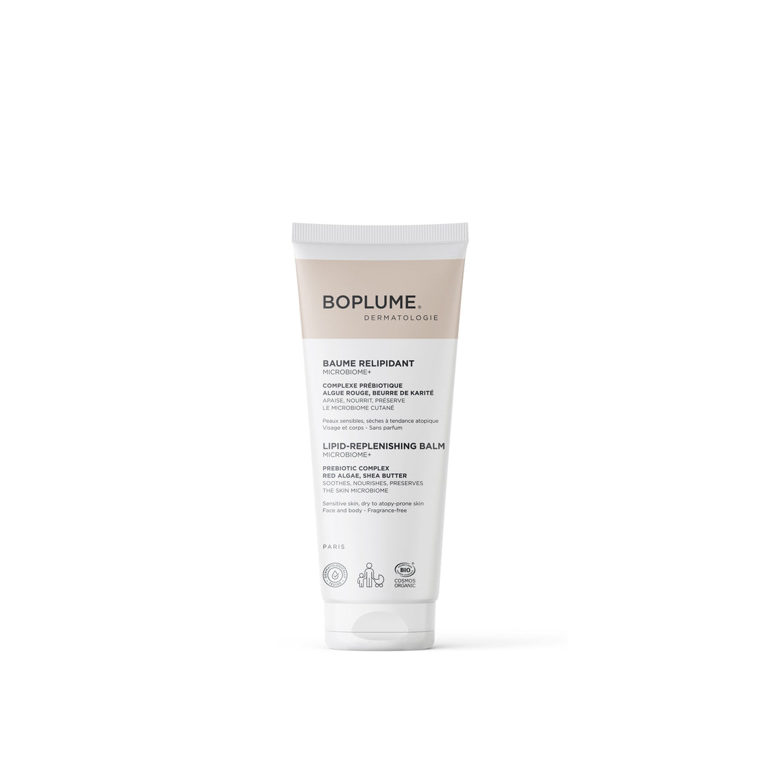 DEVANT PACKAGING BAUME RELIPIDANT BOPLUME DERMATOLOGIE