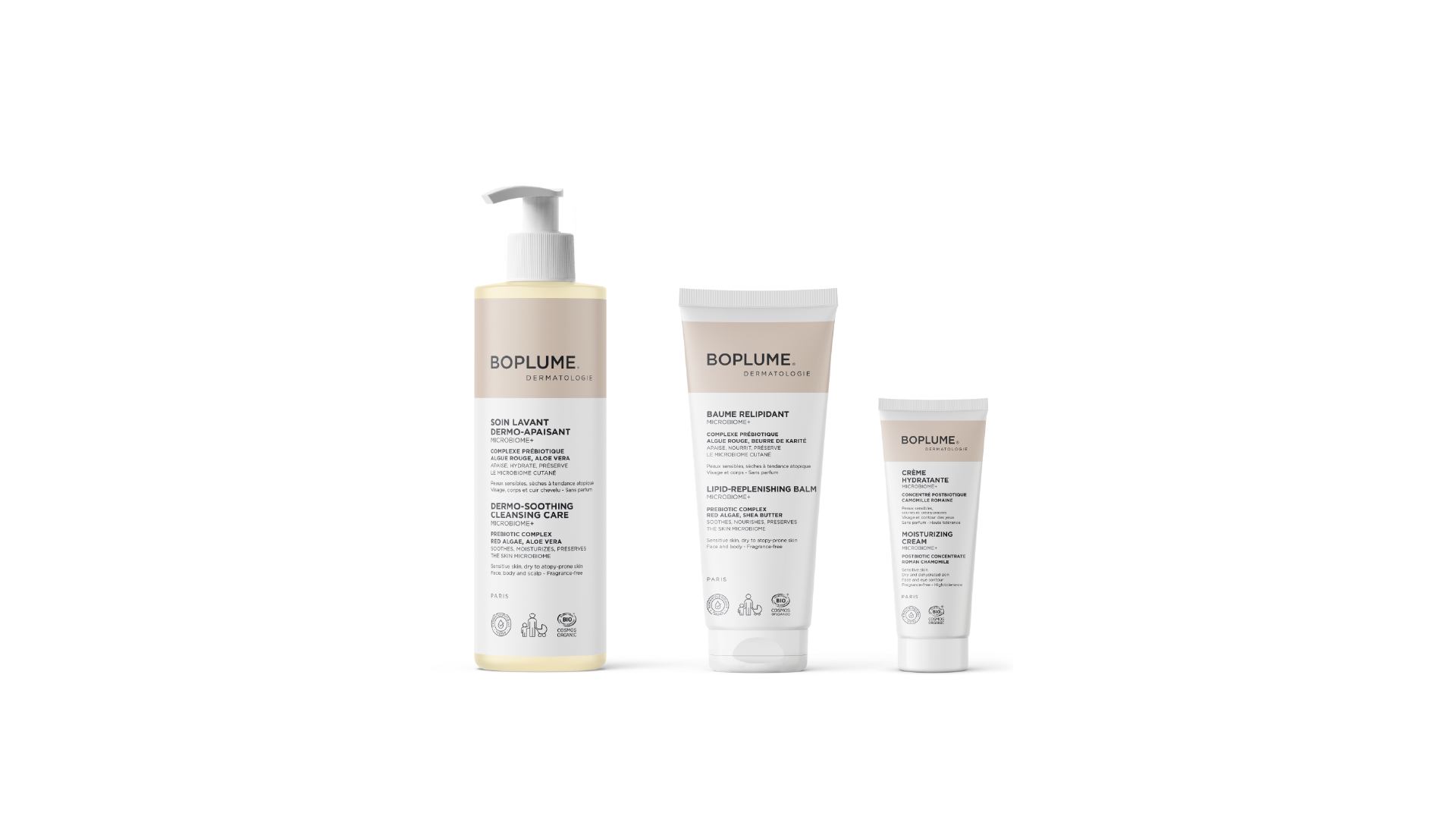 Routine Peaux sensibles, sèches à tendance atopique MICROBIOME+ BOPLUME DERMATOLOGIE